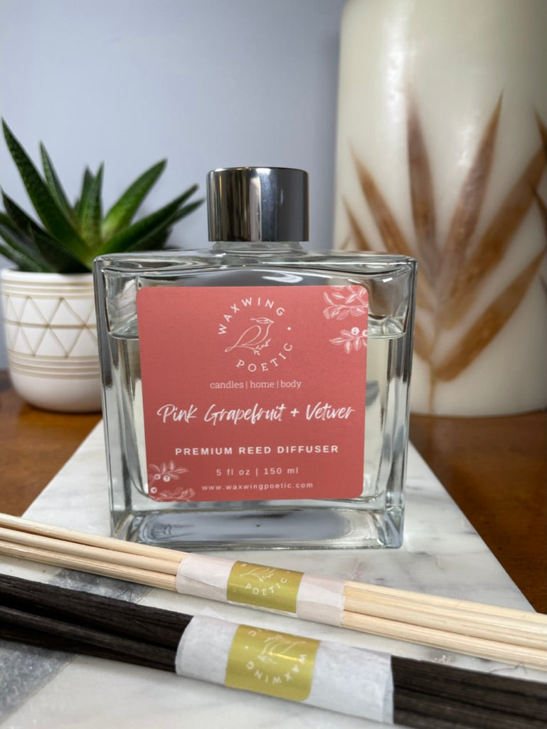 Pink Grapefruit + Vetiver | Premium Reed Diffuser