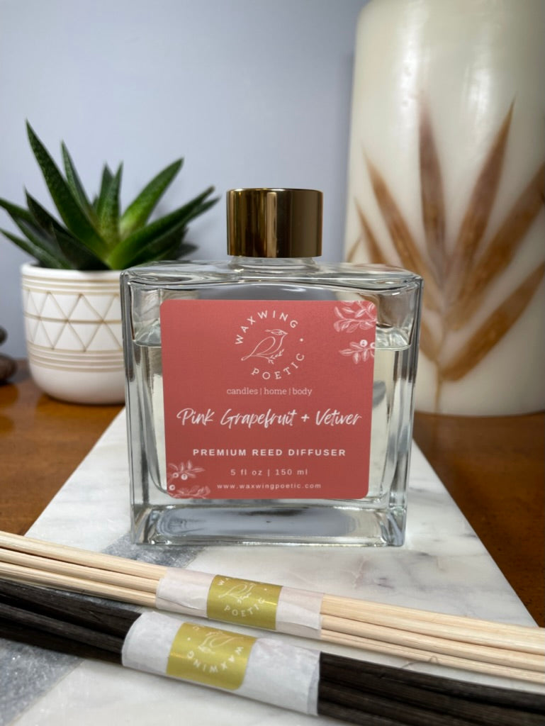 Pink Grapefruit + Vetiver | Premium Reed Diffuser