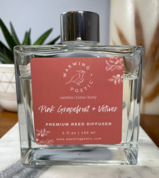 Pink Grapefruit + Vetiver | Premium Reed Diffuser