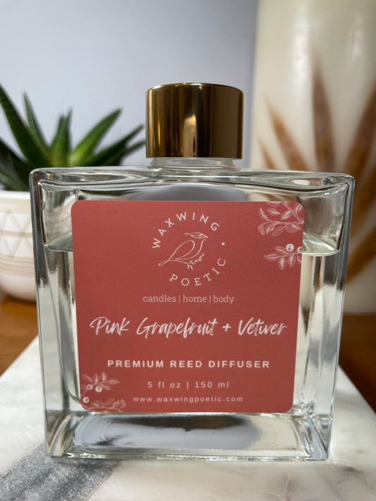 Pink Grapefruit + Vetiver | Premium Reed Diffuser