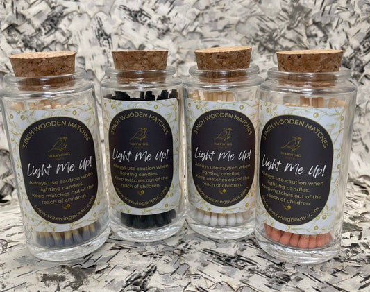 Light Me Up!  3 Inch Long Matches in a Glass Bottle