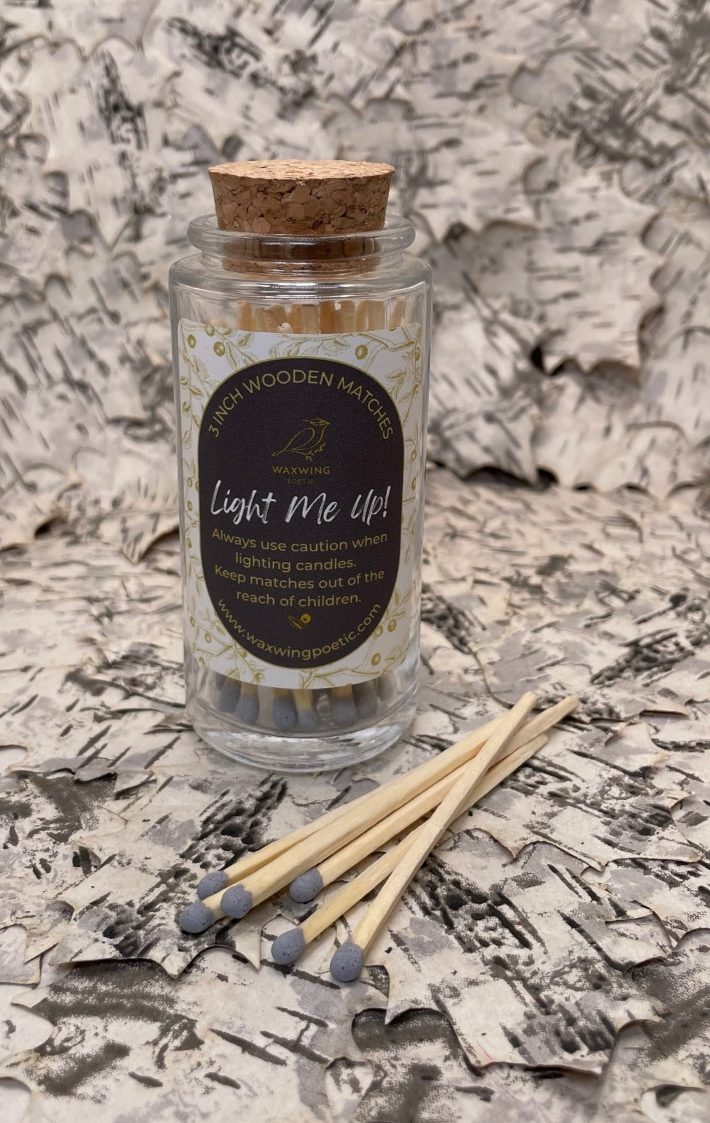 Light Me Up! 3 Inch Long Matches in a Glass Bottle