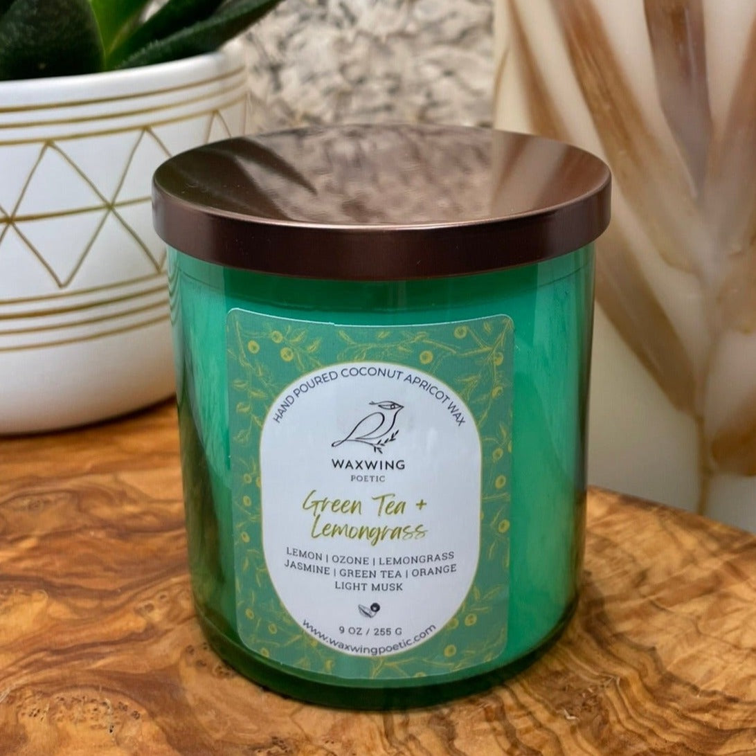 Green Tea + Lemongrass | Coconut Apricot Wax Candle