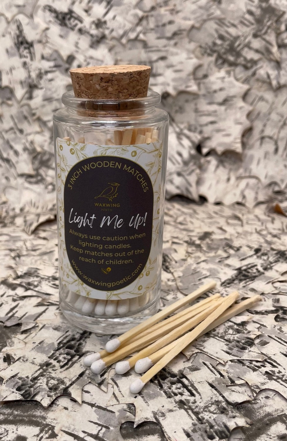 Light Me Up! 3 Inch Long Matches in a Glass Bottle