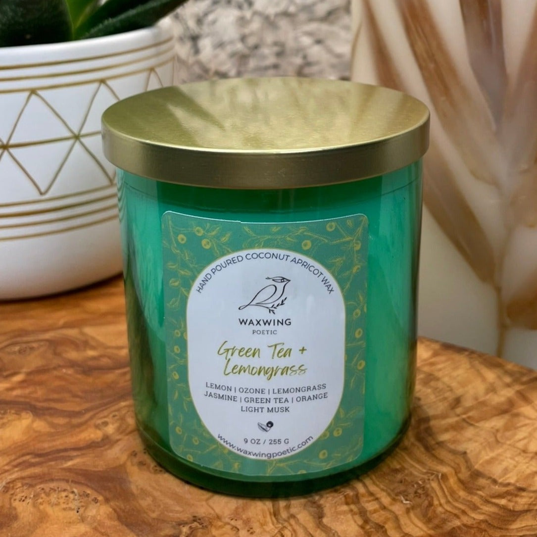 Green Tea + Lemongrass | Coconut Apricot Wax Candle