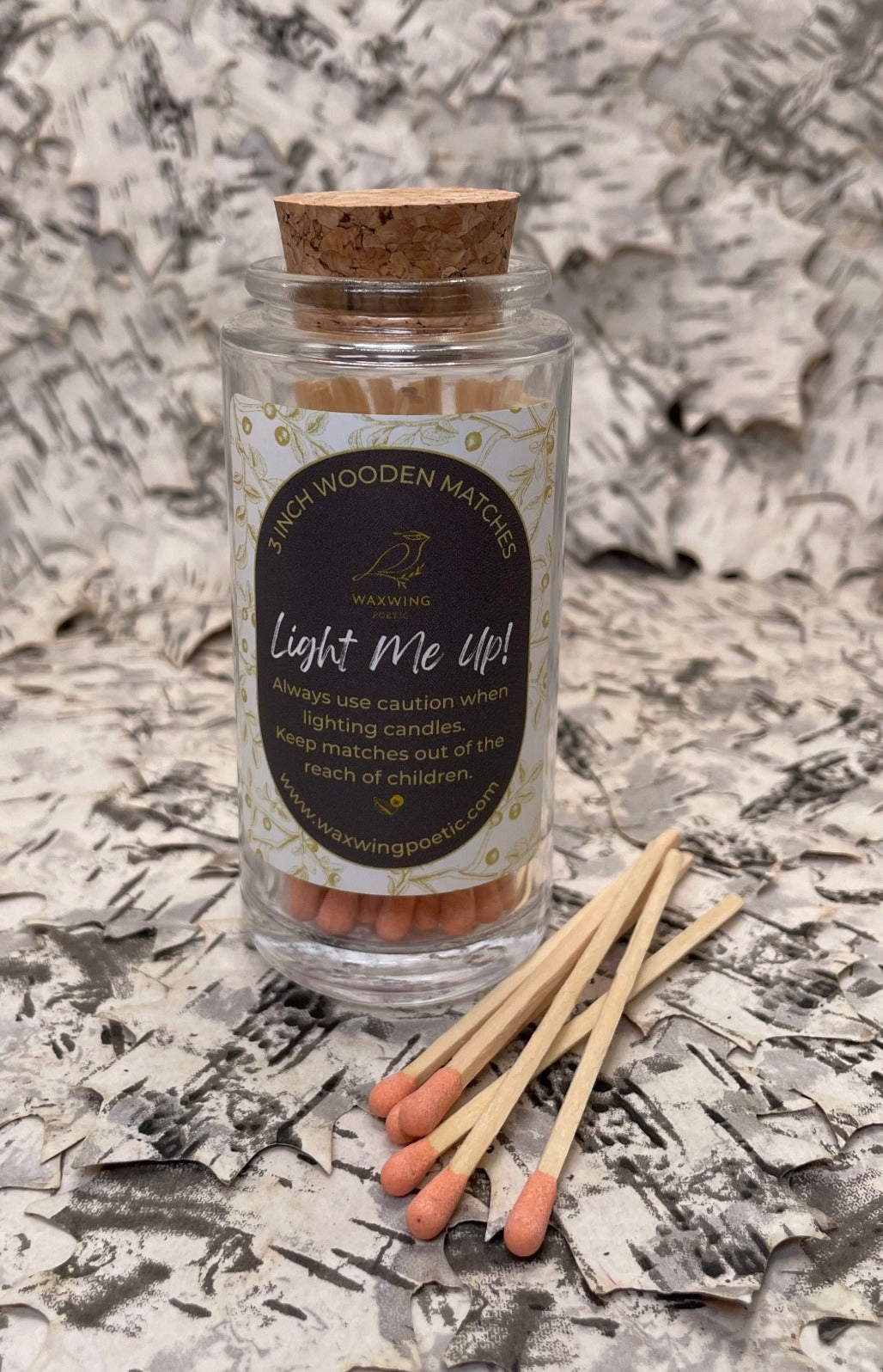 Light Me Up! 3 Inch Long Matches in a Glass Bottle