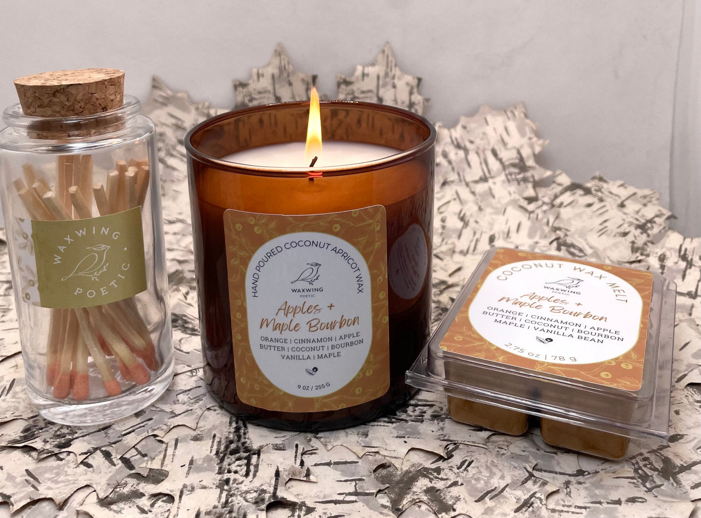 Apples + Maple Bourbon | Coconut Apricot Wax Candle
