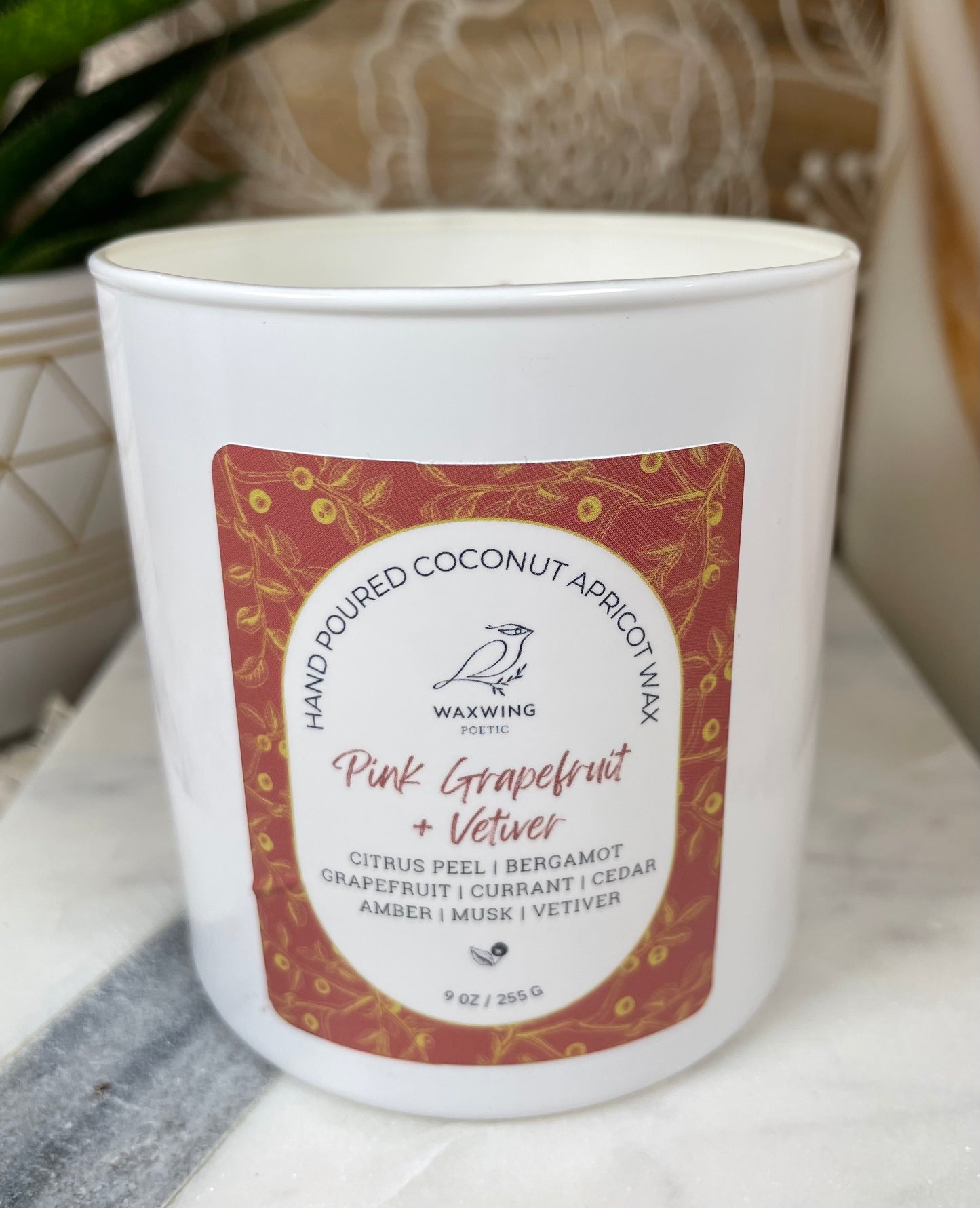 Pink Grapefruit + Vetiver | Coconut Apricot Wax Candle