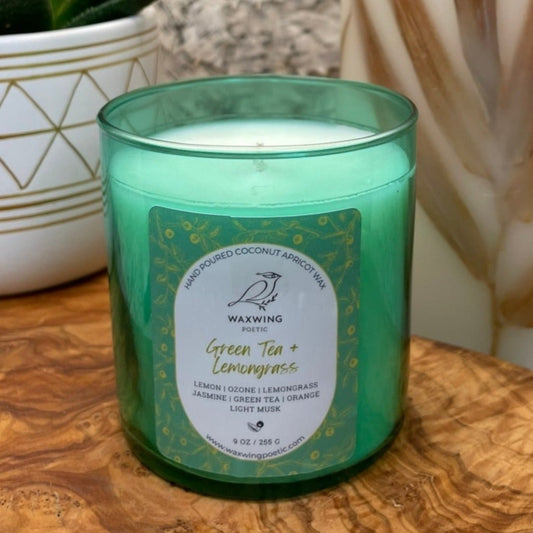 Green Tea + Lemongrass | Coconut Apricot Wax Candle