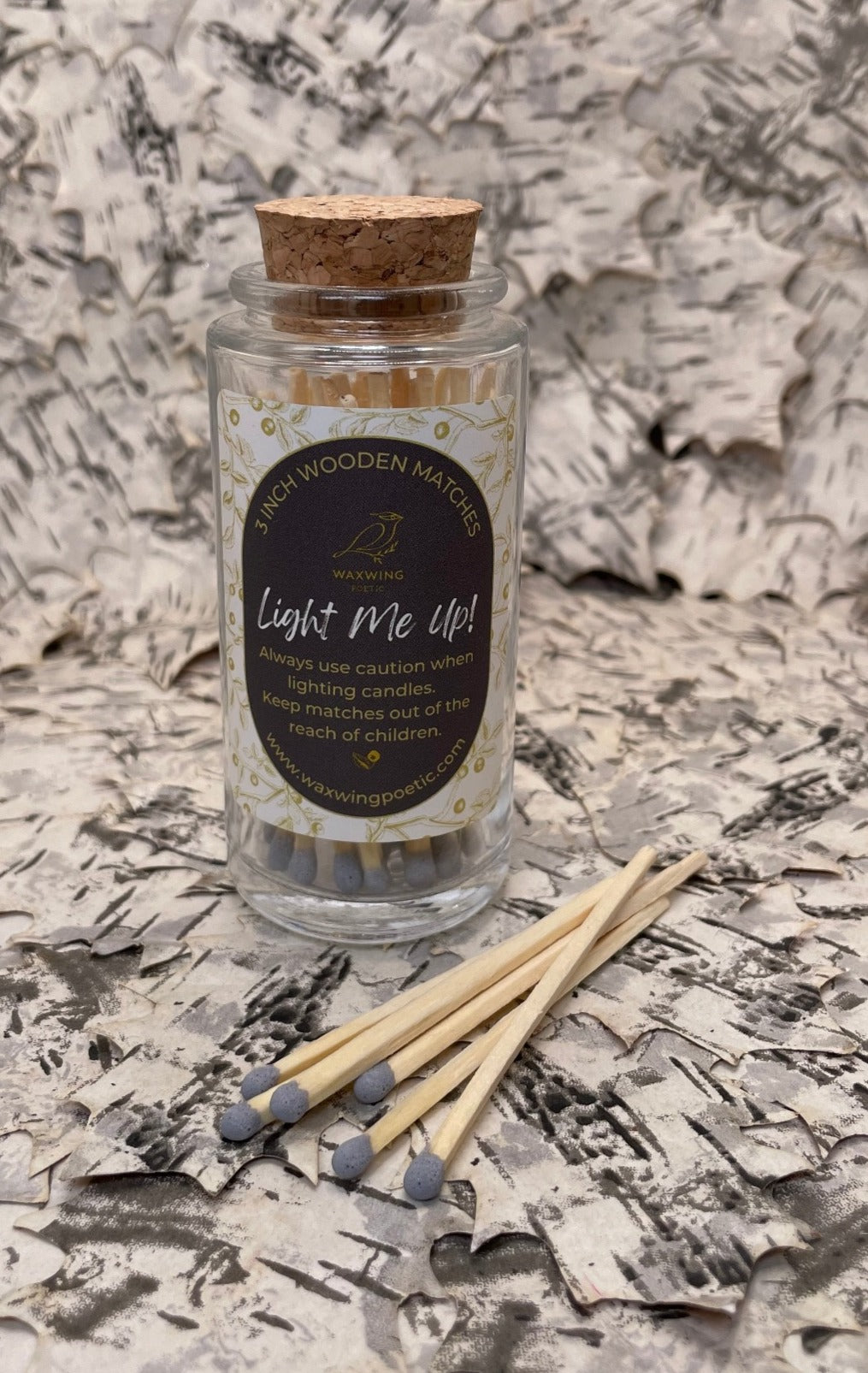 Light Me Up!  3 Inch Long Matches in a Glass Bottle